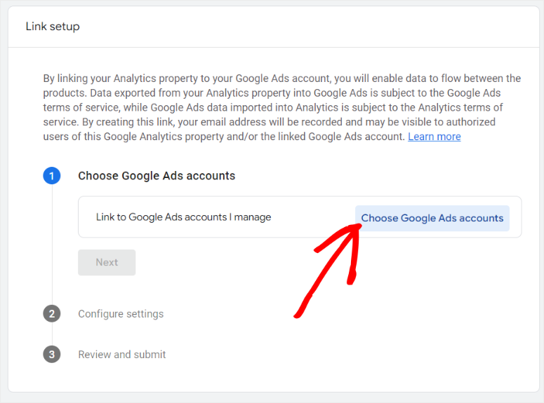 choose google ads accounts