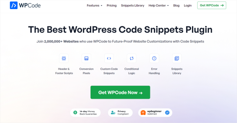 wpcode homepage