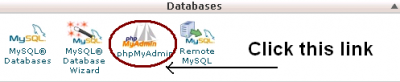phpMyAdmin cPanel