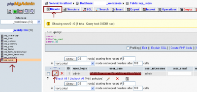 WordPress User Database