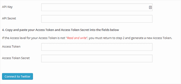 WP to Twitter settings