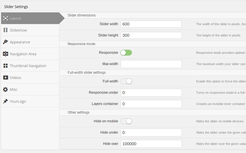 LayerSlider Review - settings