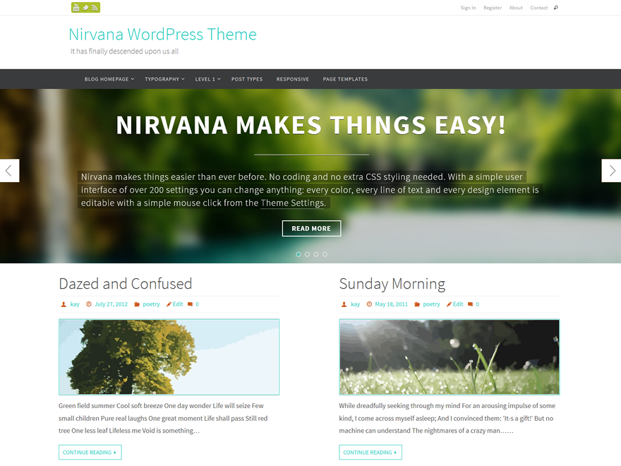 Nirvana Review - Free WordPress Theme 