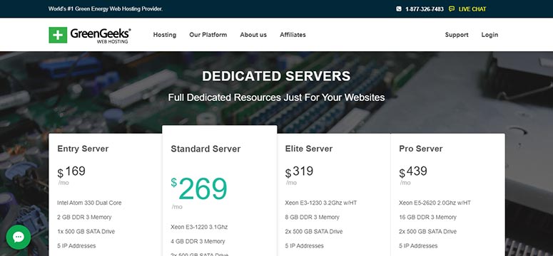 GreenGeeks Dedicated Server Hosting