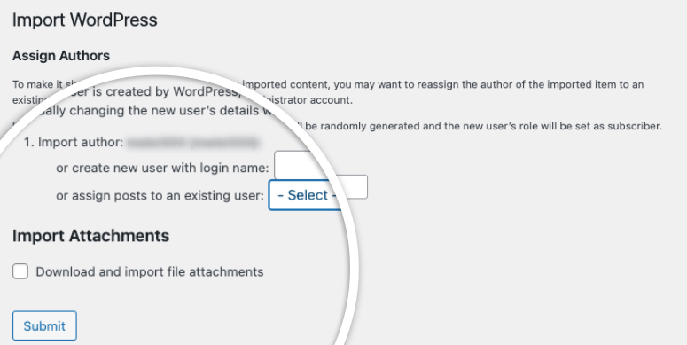 import author in wordpress