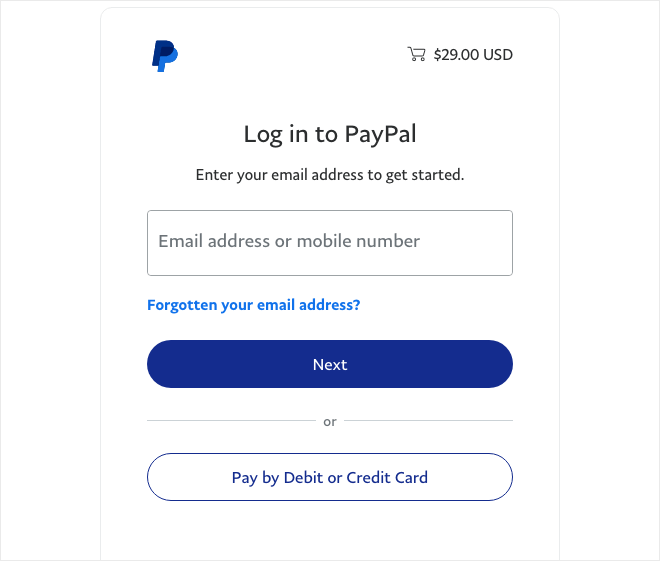 login to paypal