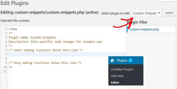 add your snippets to site-specific plugin