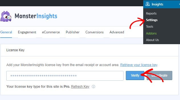 add stats dashboard verify key