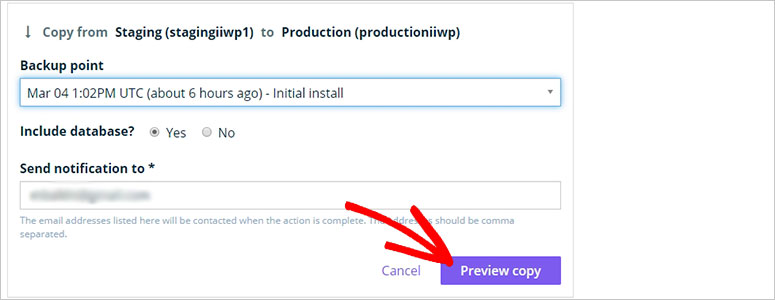 WP Engine Staging to Production