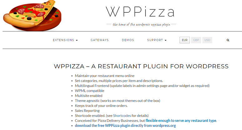 v, restaurant menu plugins