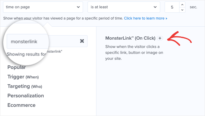 click monsterlink in display rules-min