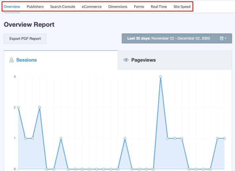 MonsterInsights report