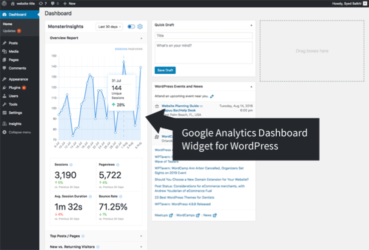 monsterinsightsdashboardwidget - IsItWP - Detetor de temas WordPress gratuito