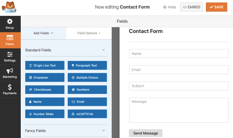 WPForms fields