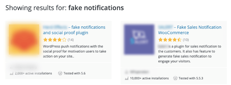 fake notification plugins