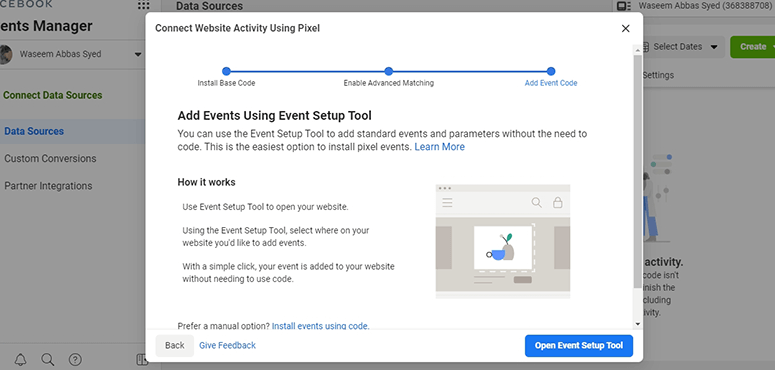 Event setup tool