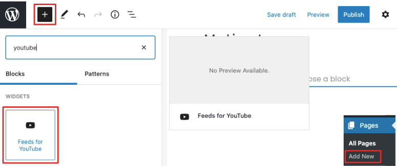 Feeds for YouTube block