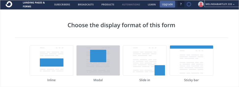 convertkit form types