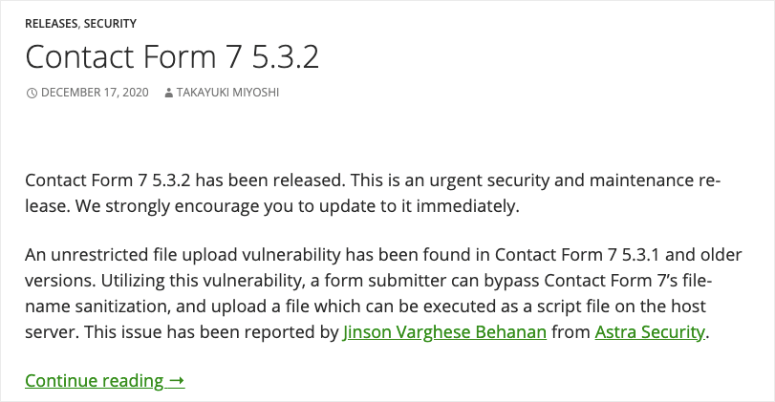 security update