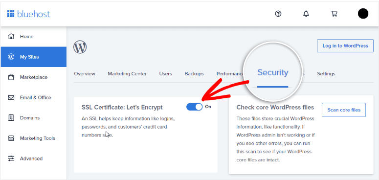 ssl in bluehost