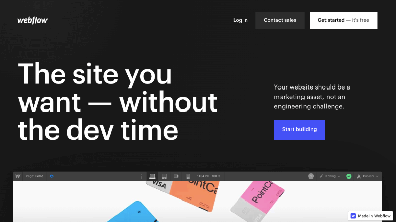 Webflow website design software