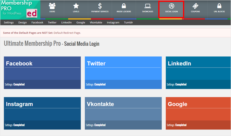 ultimate membership pro social login