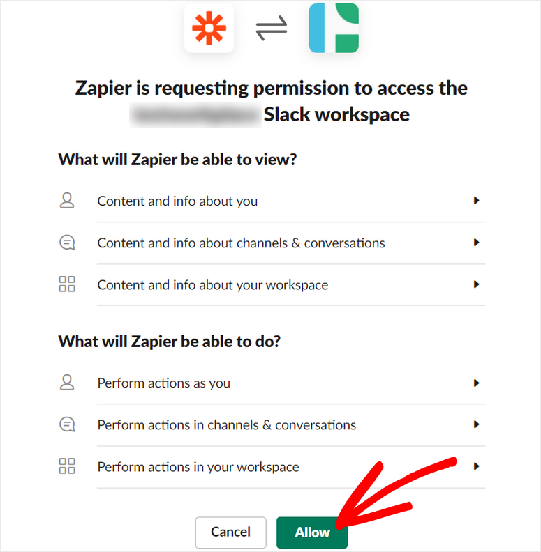 allow slack permissions