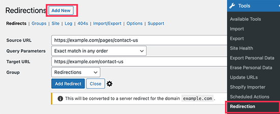 setup-redirects