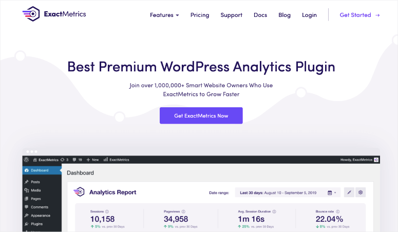 ExactMetrics homepage