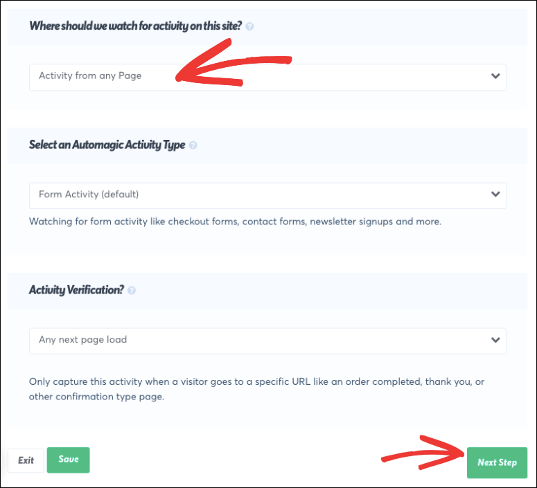 Automagic settings in TrustPulse