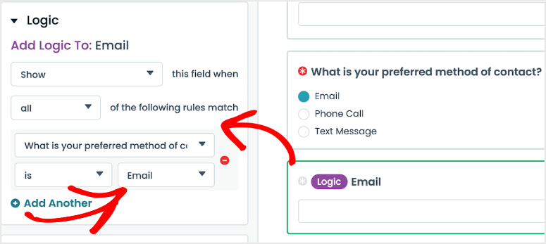 formstack logic options