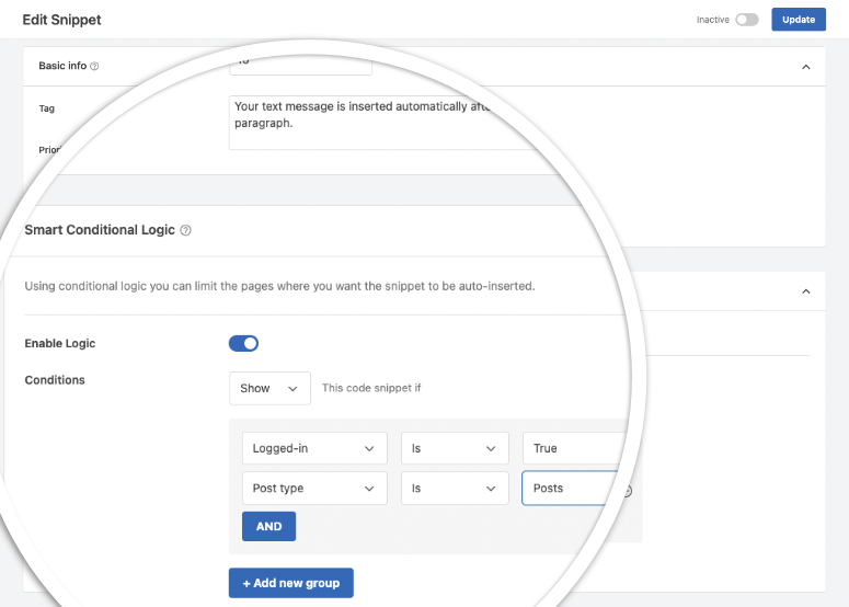 smart conditional logic in wpcode