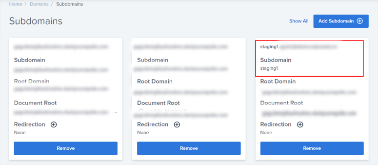 duplicator staging subdomains