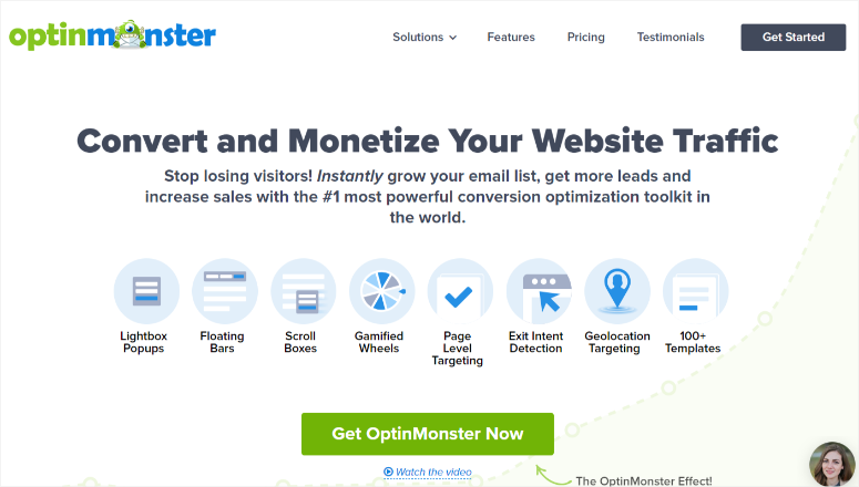 optinmonster homepage