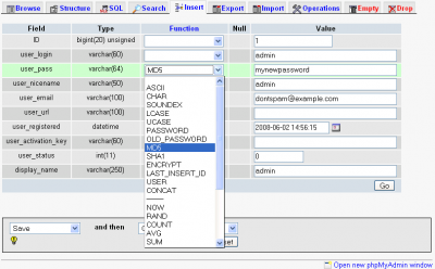 WordPress Change Password