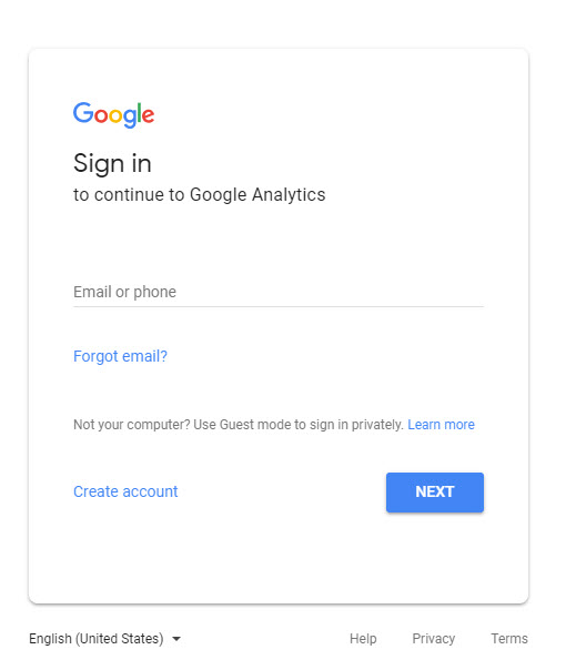sign into analytics