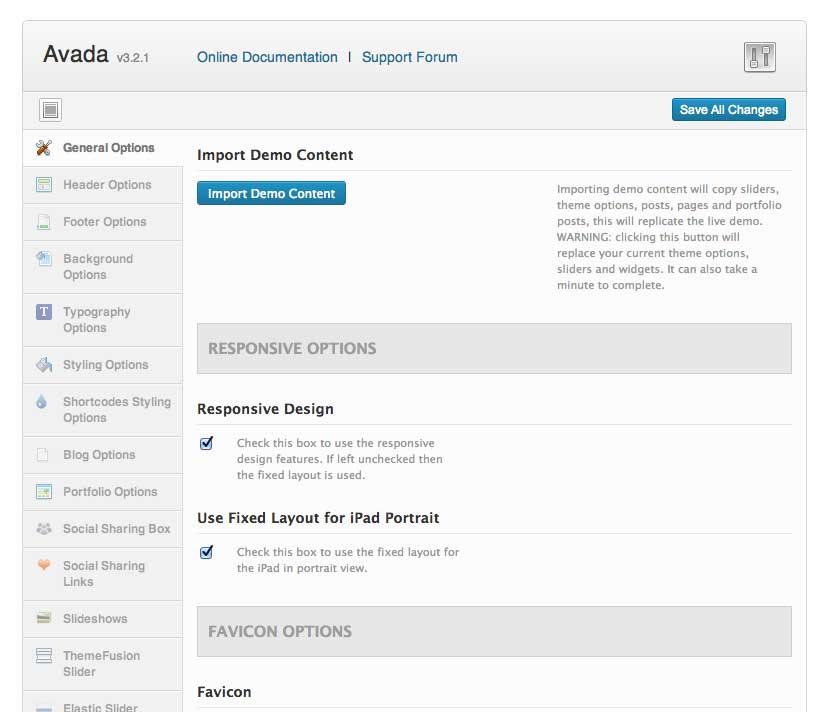 Advanced admin panel for Avada