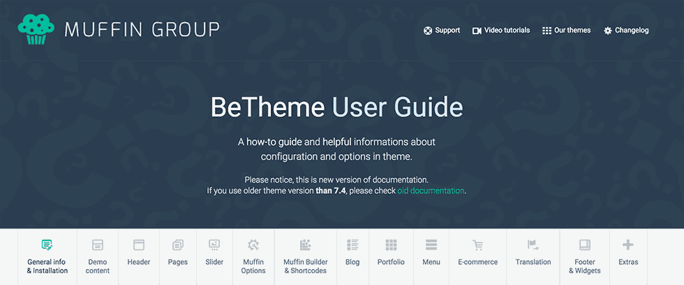 BeTheme support options