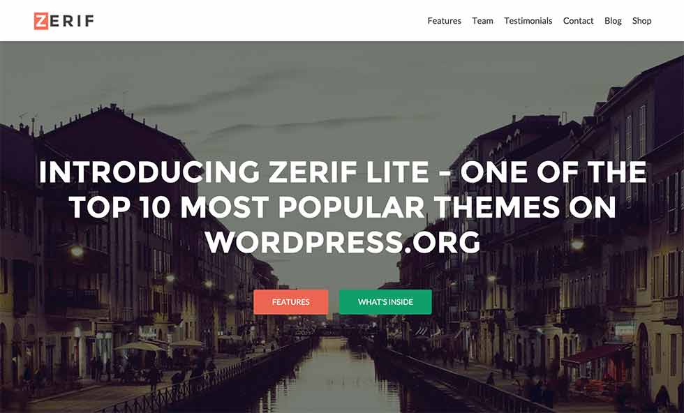 Zerif Lite Preview