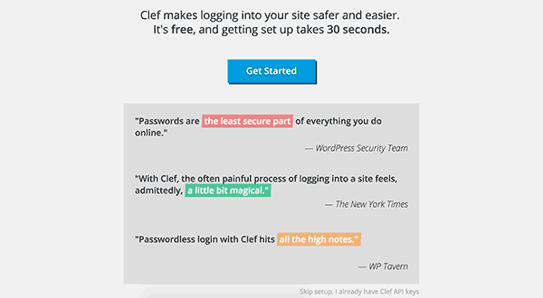 Cleft setup wizard in WordPress