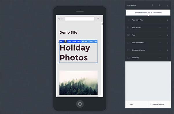 Mobile preview and customization in CSS Hero