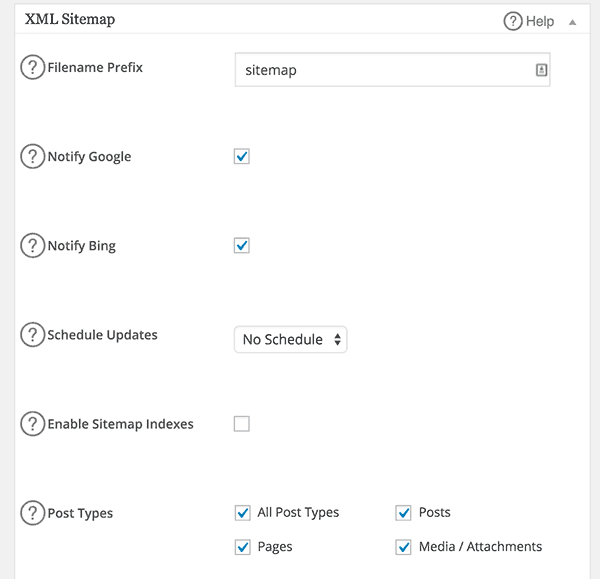 Setting up XML Sitemaps in All in One SEO plugin