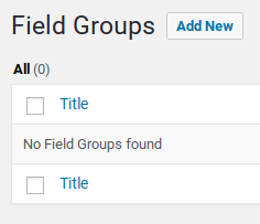 Advanced Custom Fields Review - add new group