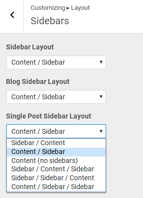 GeneratePress Review - sidebar options