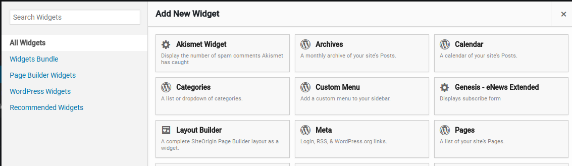 Page Builder by SiteOrigin Review - widgets