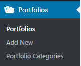 portfolio menu