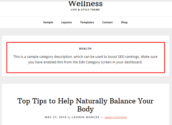wellness pro categories
