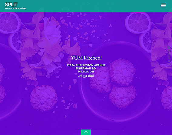 Themify Split scrolling effect