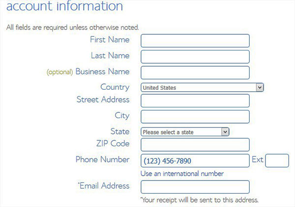 Create New Account