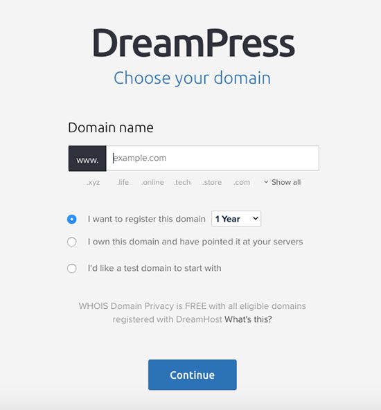 DreamPress Domain Name